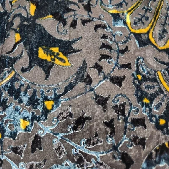 🦋🔥💋UBER GORGE!💋🦋🔥70's Inspired Floral Devoré Velvet Halter Flared Jumpsuit - Picture 8 of 10